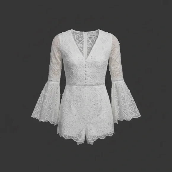 NWT Elliatt $318 Ivory Lace Romper Size small - Picture 4 of 9